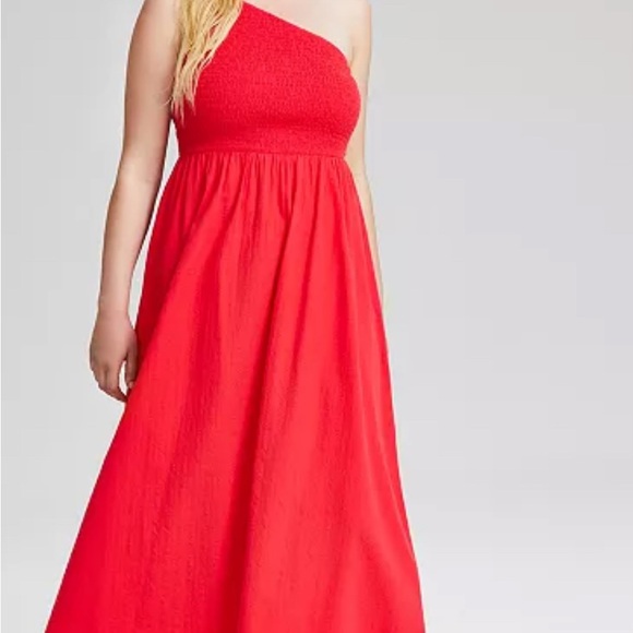 Macy's Red One-Shoulder Maxi Dress - Picture 1 of 4